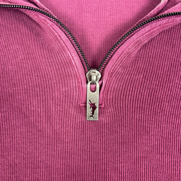 Tommy Bahama Tobago Bay Half-Zip Sweatshirt Pink/Fuchsia Men's Size XL - Picture 4 of 5